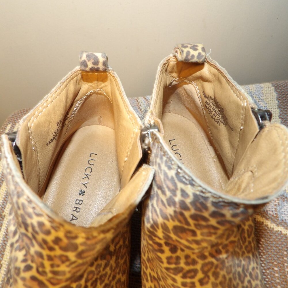 Lucky Brand Basel Animal Print Ankle Booties Sz 6M/36 - Picture 4 of 9